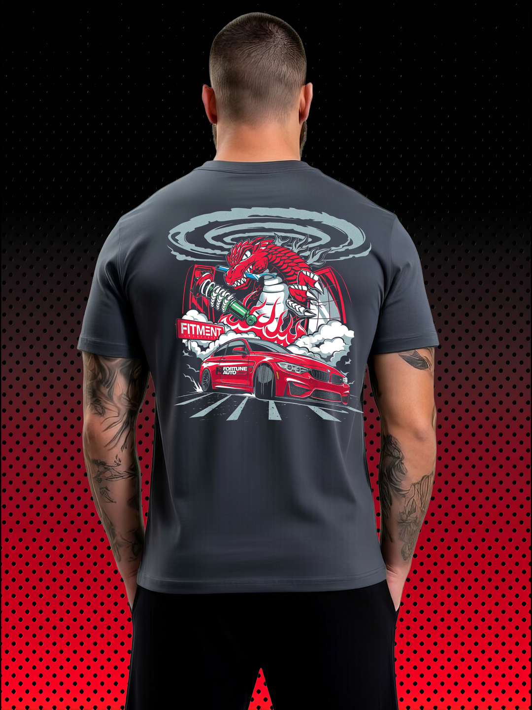Fitment Dragon BMW | Air Ride x JDM Backprint T-Shirt - DRAMAMONKS
