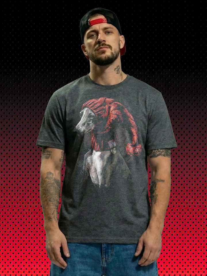 WINDHUND MIT HUT | T-SHIRT