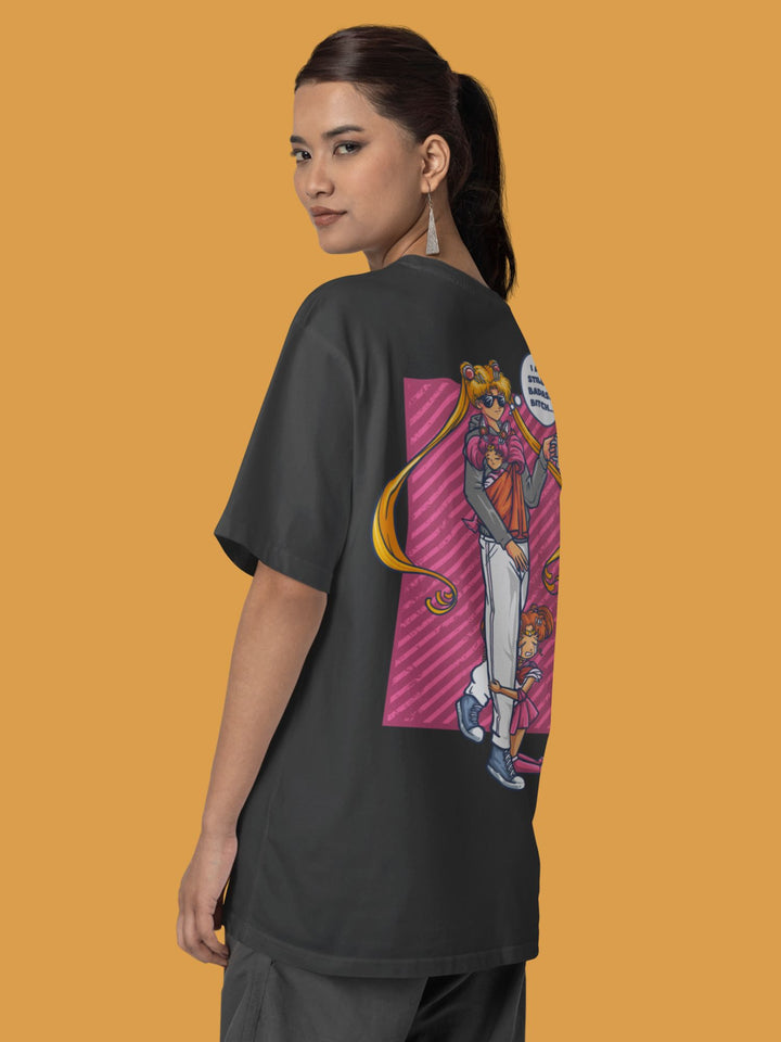 BADASS B#TCH SAILOR MOON | Backprint Oversized Shirt