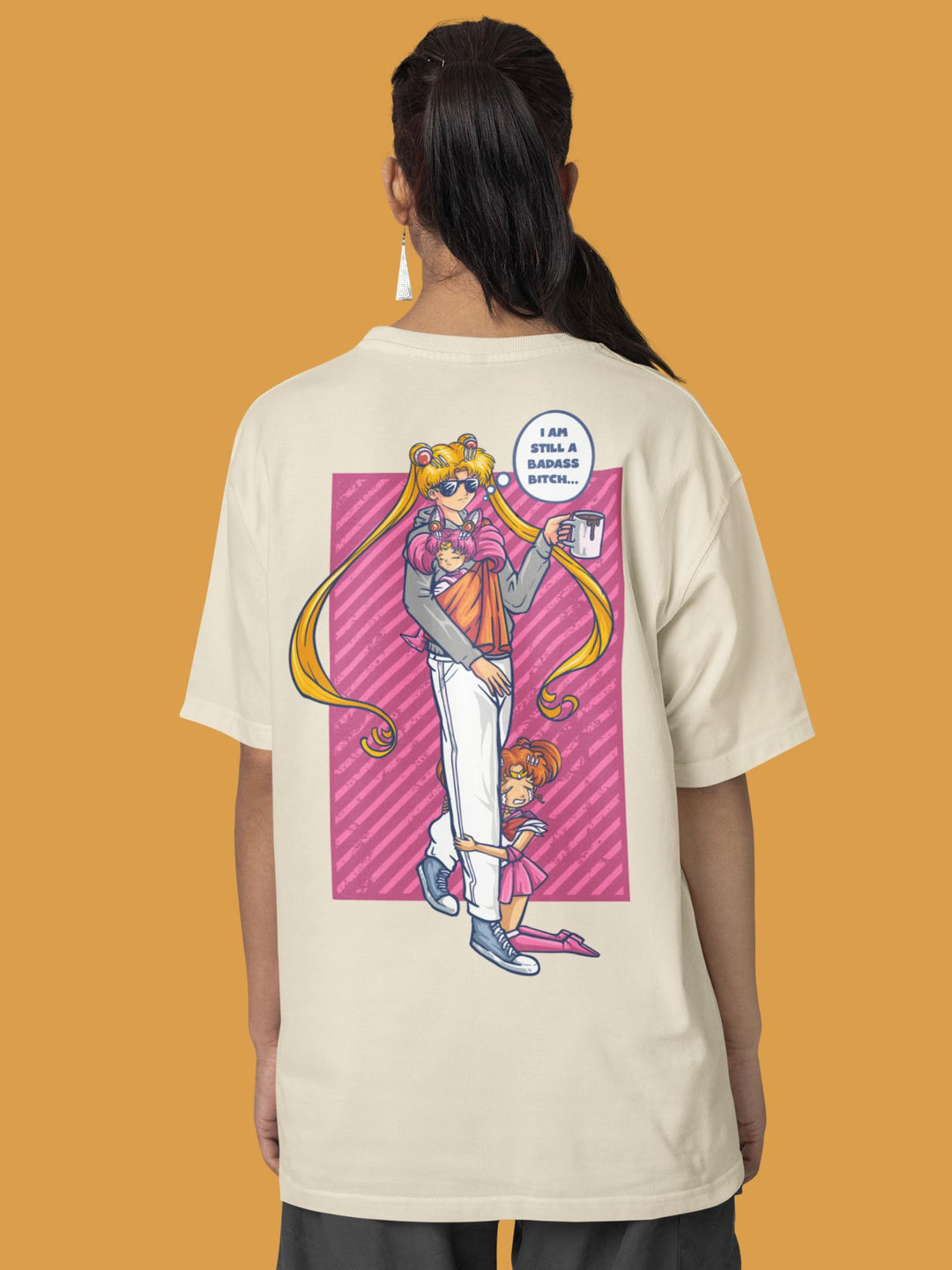 BADASS B#TCH SAILOR MOON | Backprint Oversized Shirt