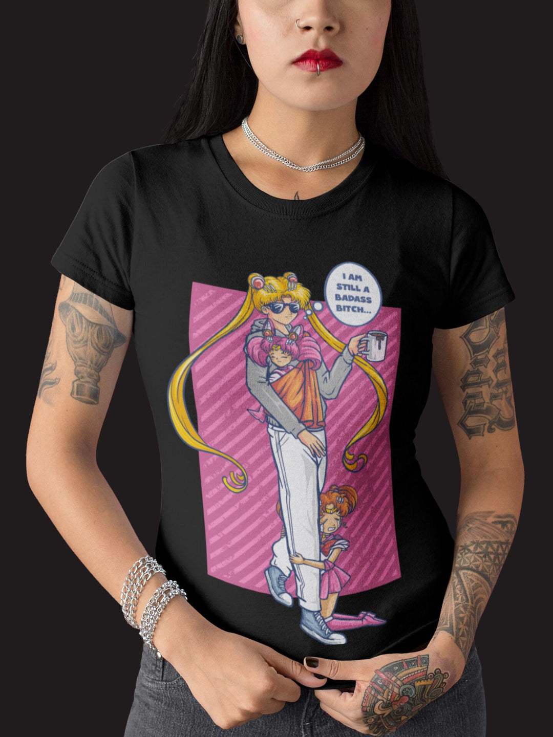 BADASS B#TCH SAILOR MOON | DAMEN T-SHIRT