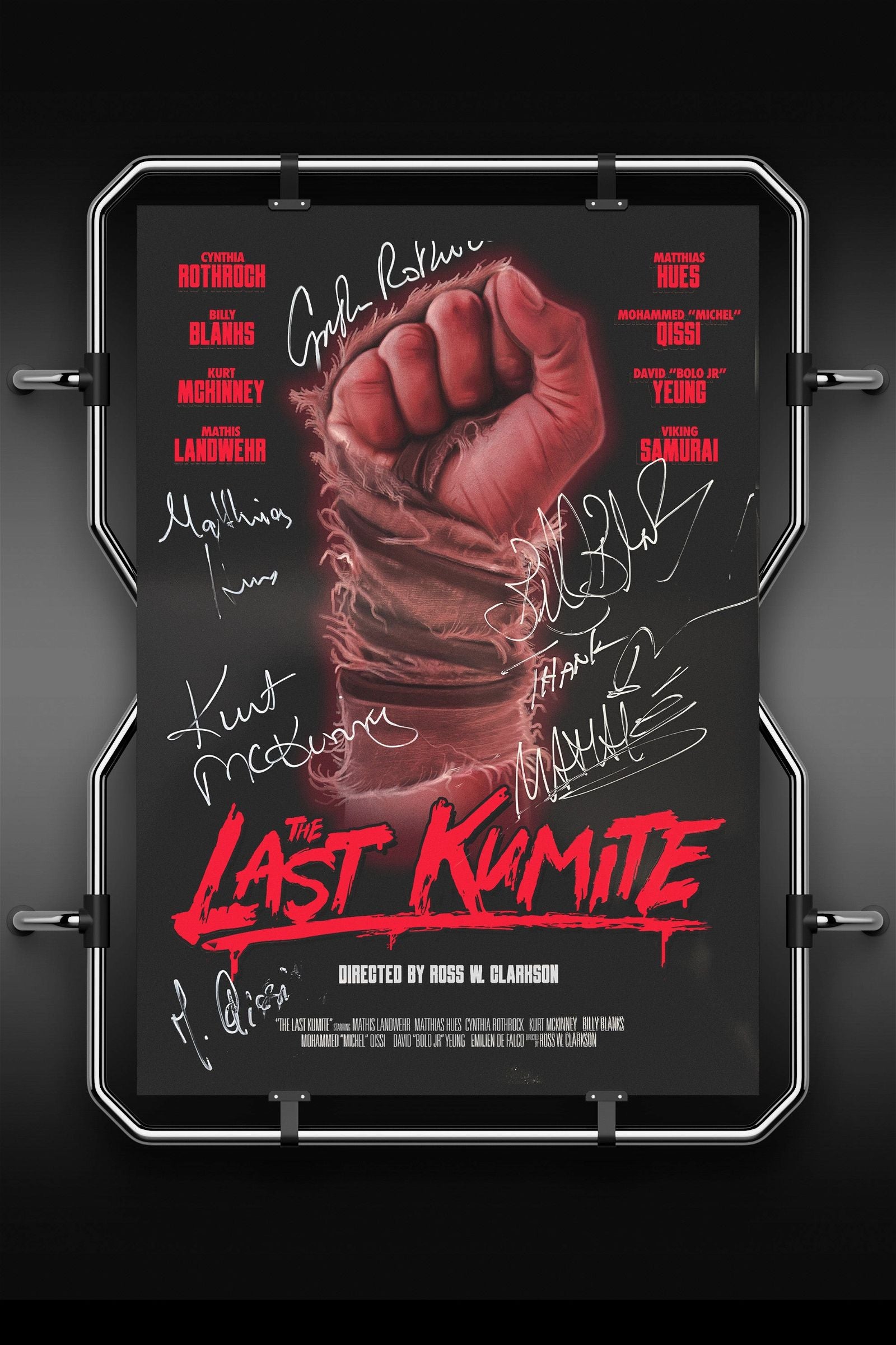 HANDSIGNIERTES THE LAST KUMITE FILMPOSTER | KURT MCKINNEY MATHIS LANDWEHR MATTHIAS HUES CYNTHIA ROTHROCK BILLY BLANKS QISSI | ARTPRINT - KUNSTDRUCK - DRAMAMONKS