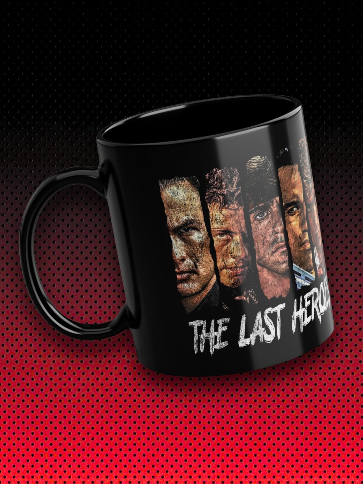 THE LAST ACTION HEROES TASSE MUG | VAN DAMME BRUCE WILLIS SCHWARZENEGGER STALLONE SEAGAL LUNDGREN | TASSE