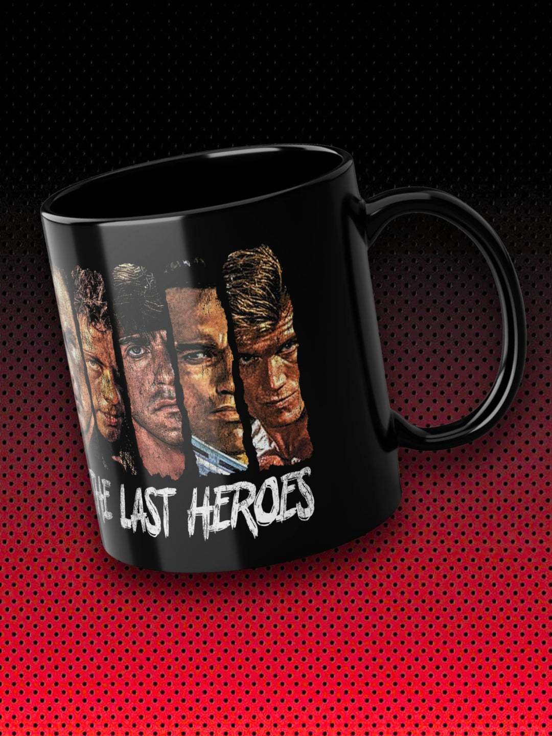 THE LAST ACTION HEROES CUP MUG | VAN DAMME BRUCE WILLIS SCHWARZENEGGER STALLONE SEAGAL LUNDGREN | CUP