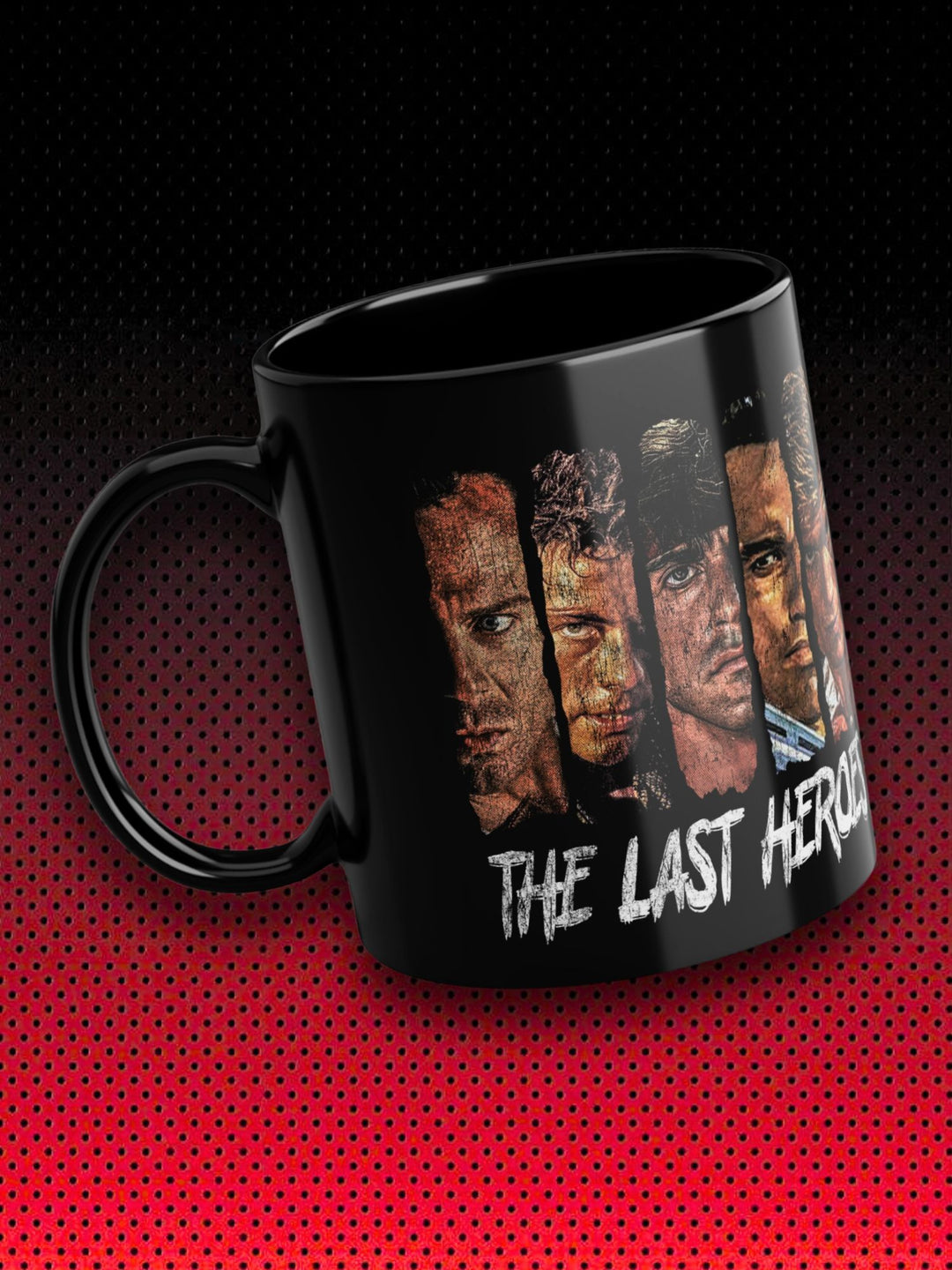 THE LAST ACTION HEROES CUP MUG | VAN DAMME BRUCE WILLIS SCHWARZENEGGER STALLONE SEAGAL LUNDGREN | CUP