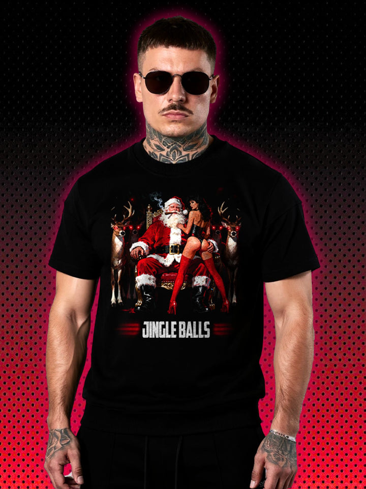JINGLE BALLS XMAS CHRISTMAS BAD SANTA | VINTAGE T-SHIRT