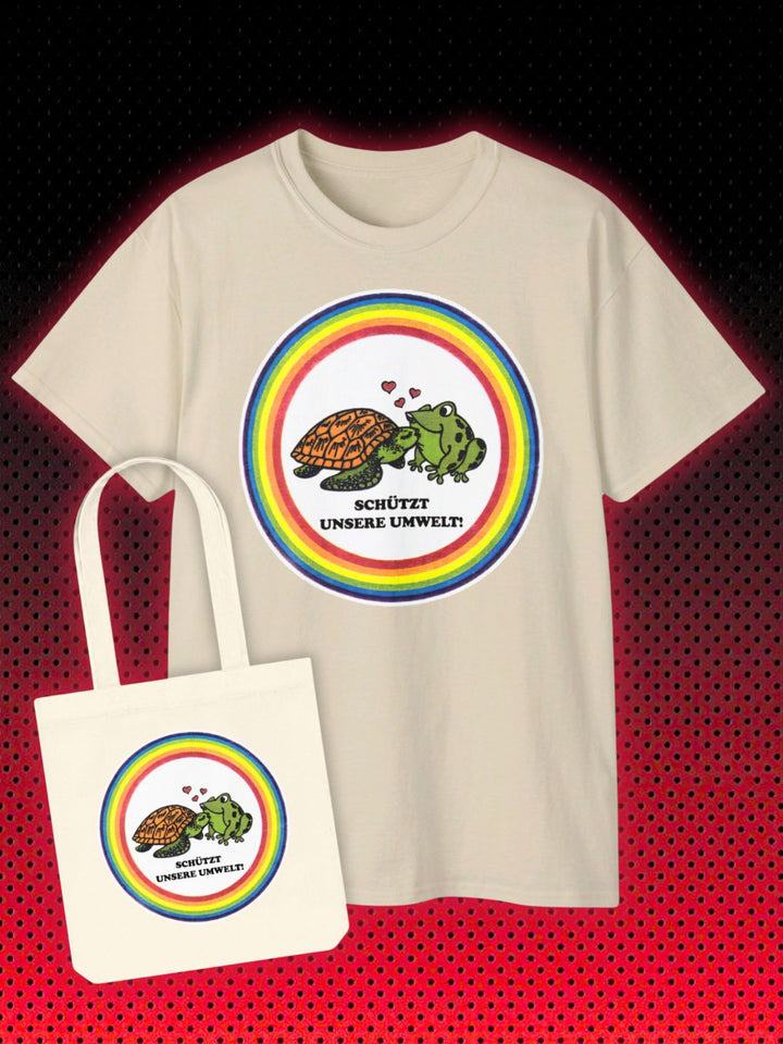 PLUS - NETTO - FROSCH KÜSST SCHILDKRÖTE | 90ER KULT | TRAGETASCHE & T-SHIRT