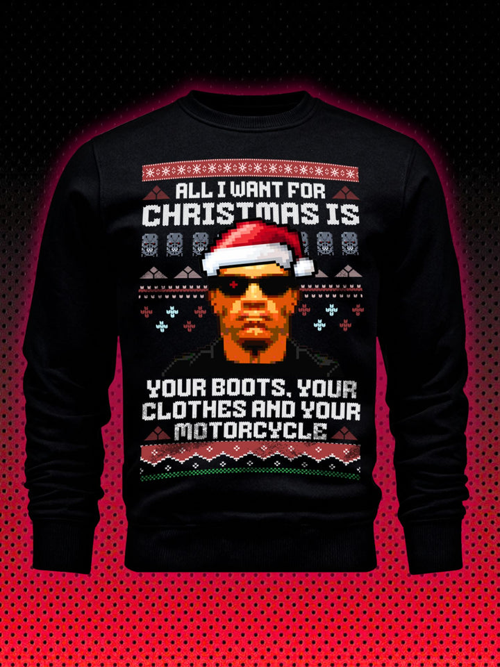 UGLY TERMINATOR CHRISTMAS SWEATER | ARNOLD SCHWARZENEGGER XMAS | SWEATSHIRT