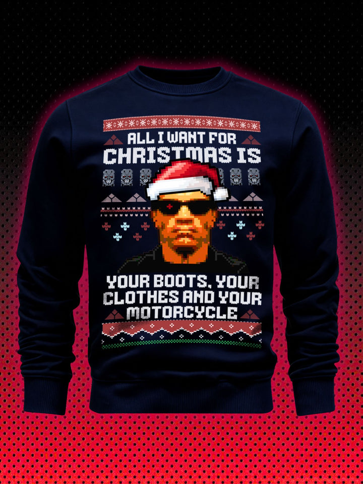 UGLY TERMINATOR CHRISTMAS SWEATER | ARNOLD SCHWARZENEGGER XMAS | SWEATSHIRT