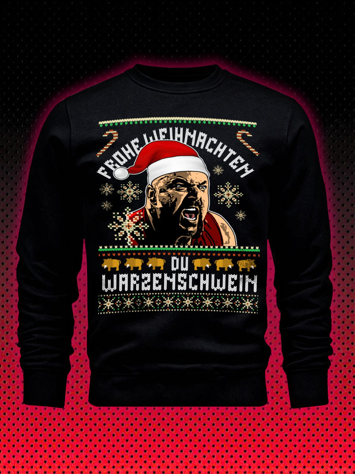 FROHE WEIHNACHTEN DU WARZENSCHWEIN RICK ZUMWALT | BULL HURLEY OVER THE TOP STALLONE CANNON | XMAS SWEATSHIRT