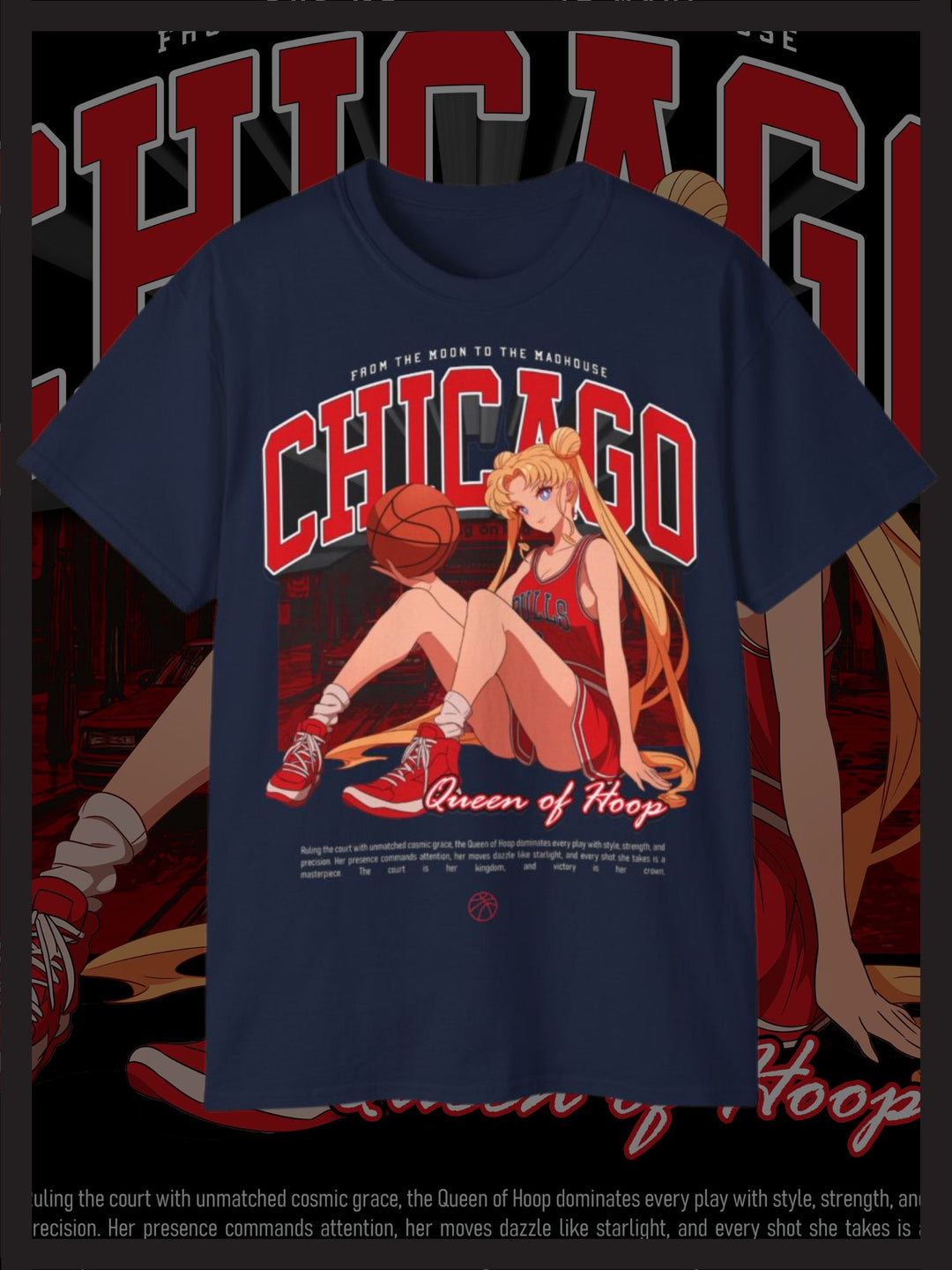 CHICAGO CITY NBA BASKETBALL SAILOR MOON | T-Shirt