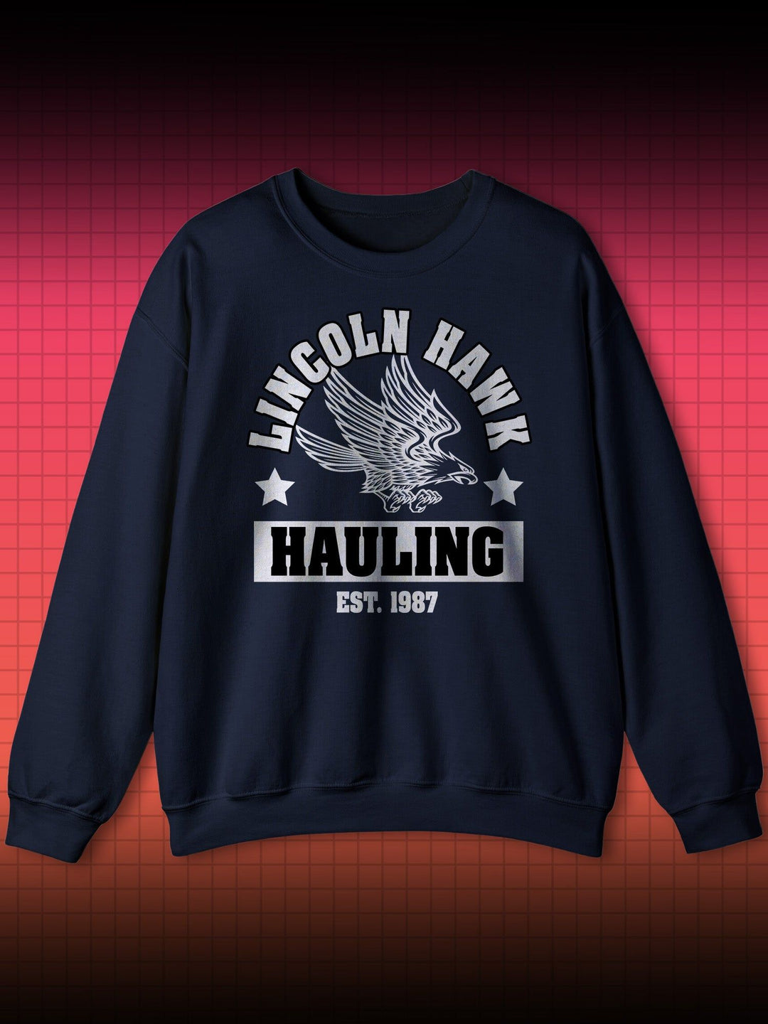 LINCOLN HAWK & SON HAULING LOGO | OVER THE TOP SYLVESTER STALLONE | SWEATSHIRT & HOODIE - DRAMAMONKS