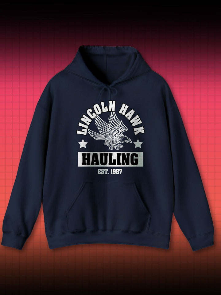 LINCOLN HAWK & SON HAULING LOGO | OVER THE TOP SYLVESTER STALLONE | SWEATSHIRT & HOODIE - DRAMAMONKS