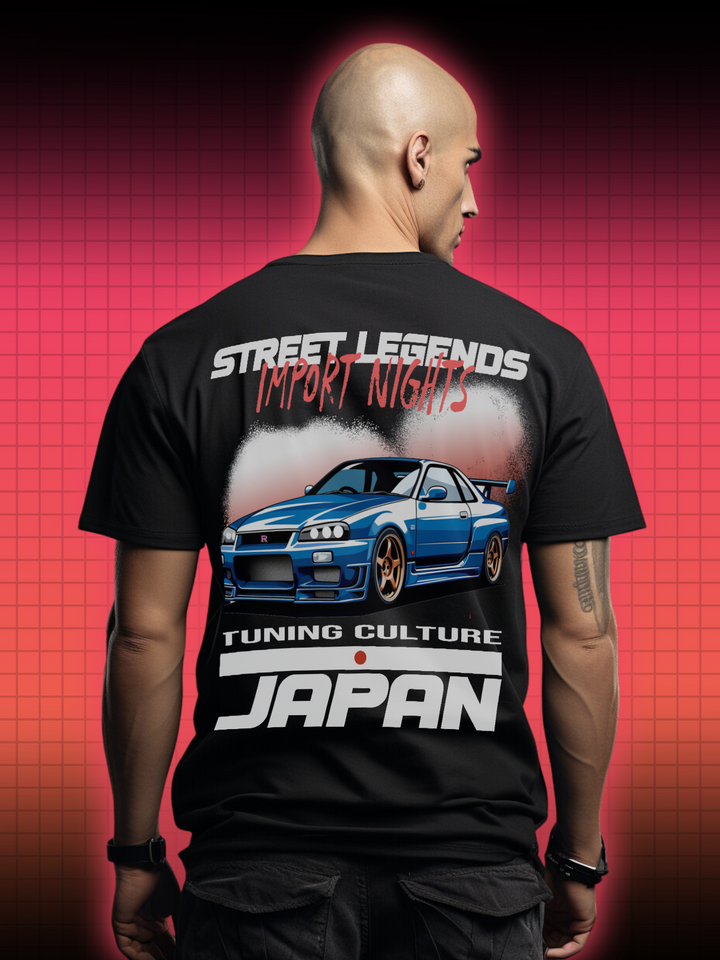 NISSAN SKYLINE IMPORT NIGHTS  | RETRO CAR AUTO TUNING JAPAN | T-SHIRT - DRAMAMONKS