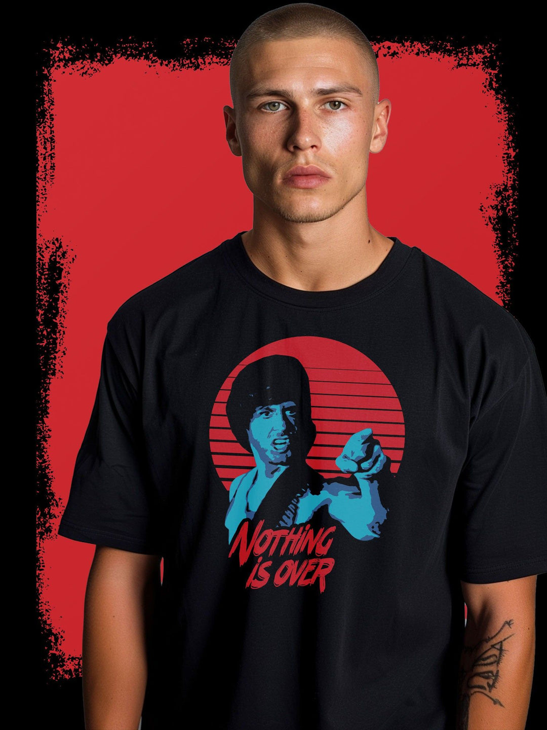 NOTHING IS OVER RAMBO FIRST BLOOD  | SYLVESTER STALLONE | T-SHIRT - DRAMAMONKS