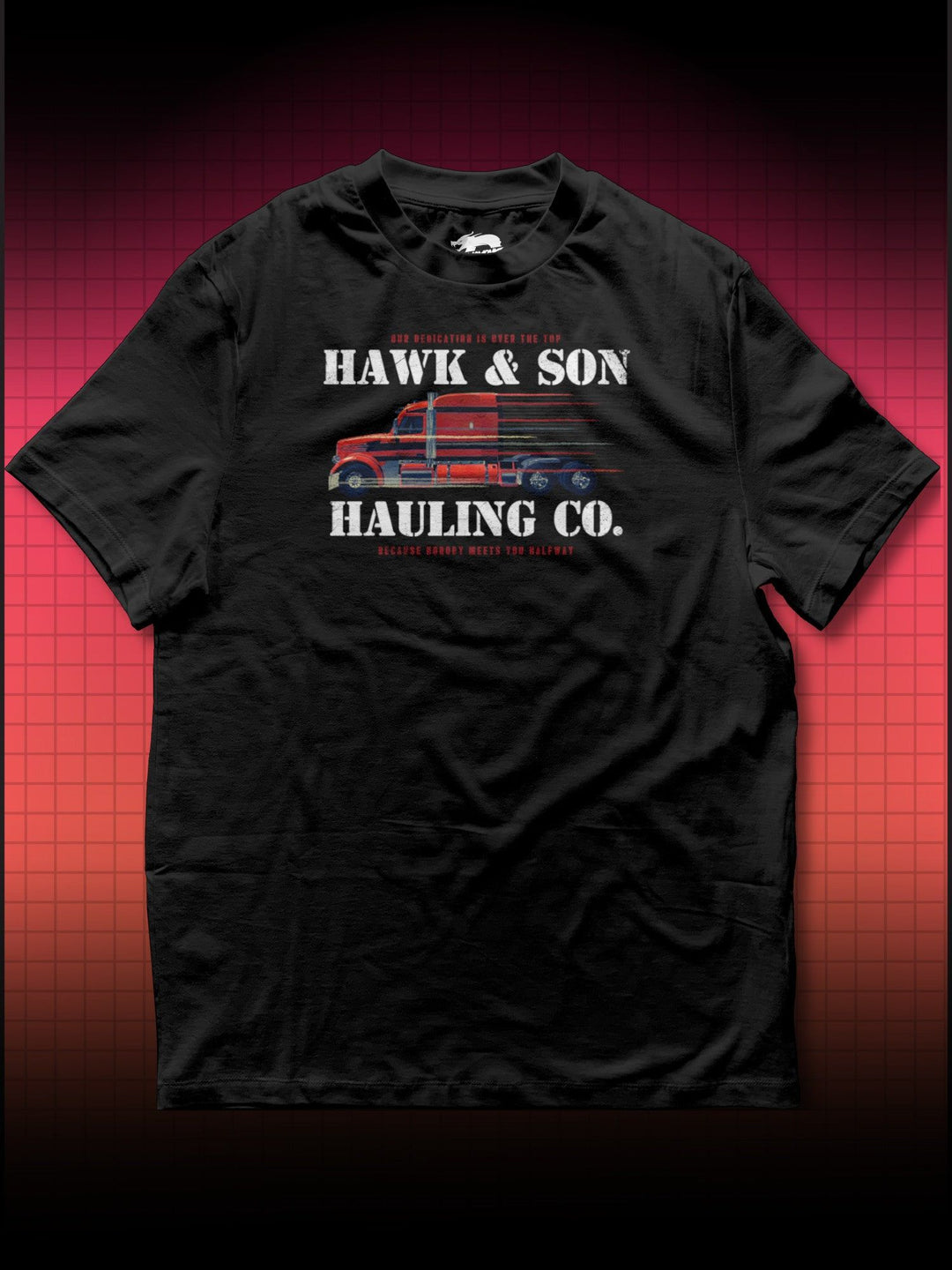 OVER THE TOP - LINCOLN HAWK AND SON - LOGO PRINT - HAWK HAULING | SYLVESTER STALLONE 80S RETRO | T-SHIRT - DRAMAMONKS
