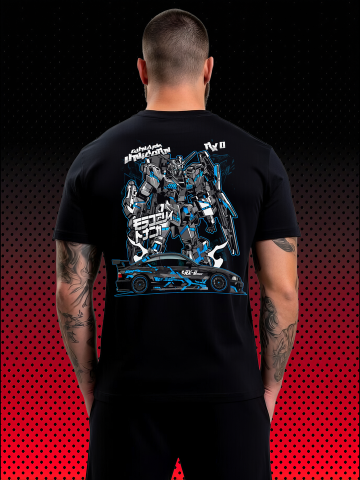 Gundam Unicorn RX-0 x BMW | Mecha x BMW Backprint T-Shirt - DRAMAMONKS
