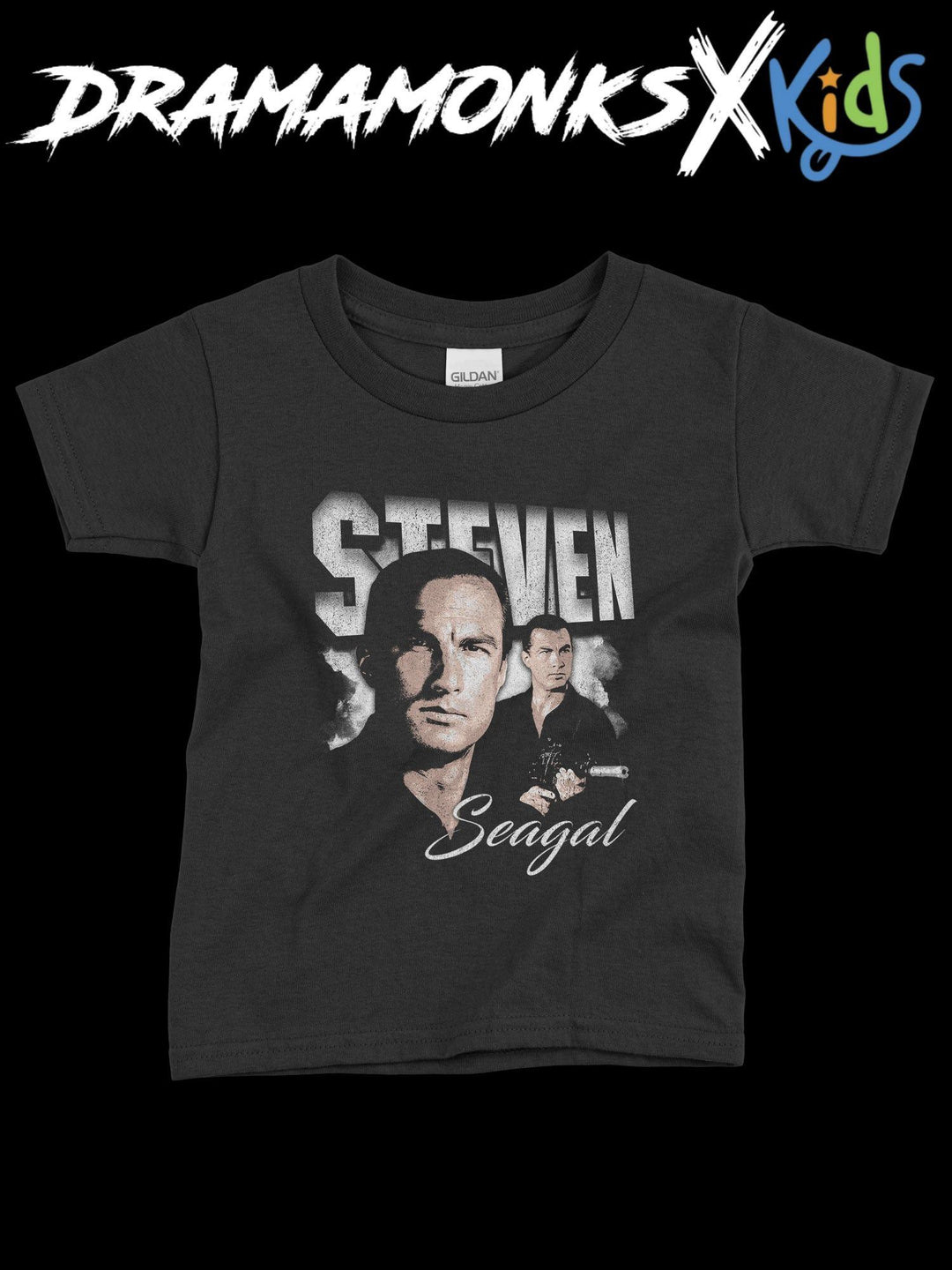 T-SHIRT FÜR KINDER "STEVEN SEAGAL" - DRAMAMONKS