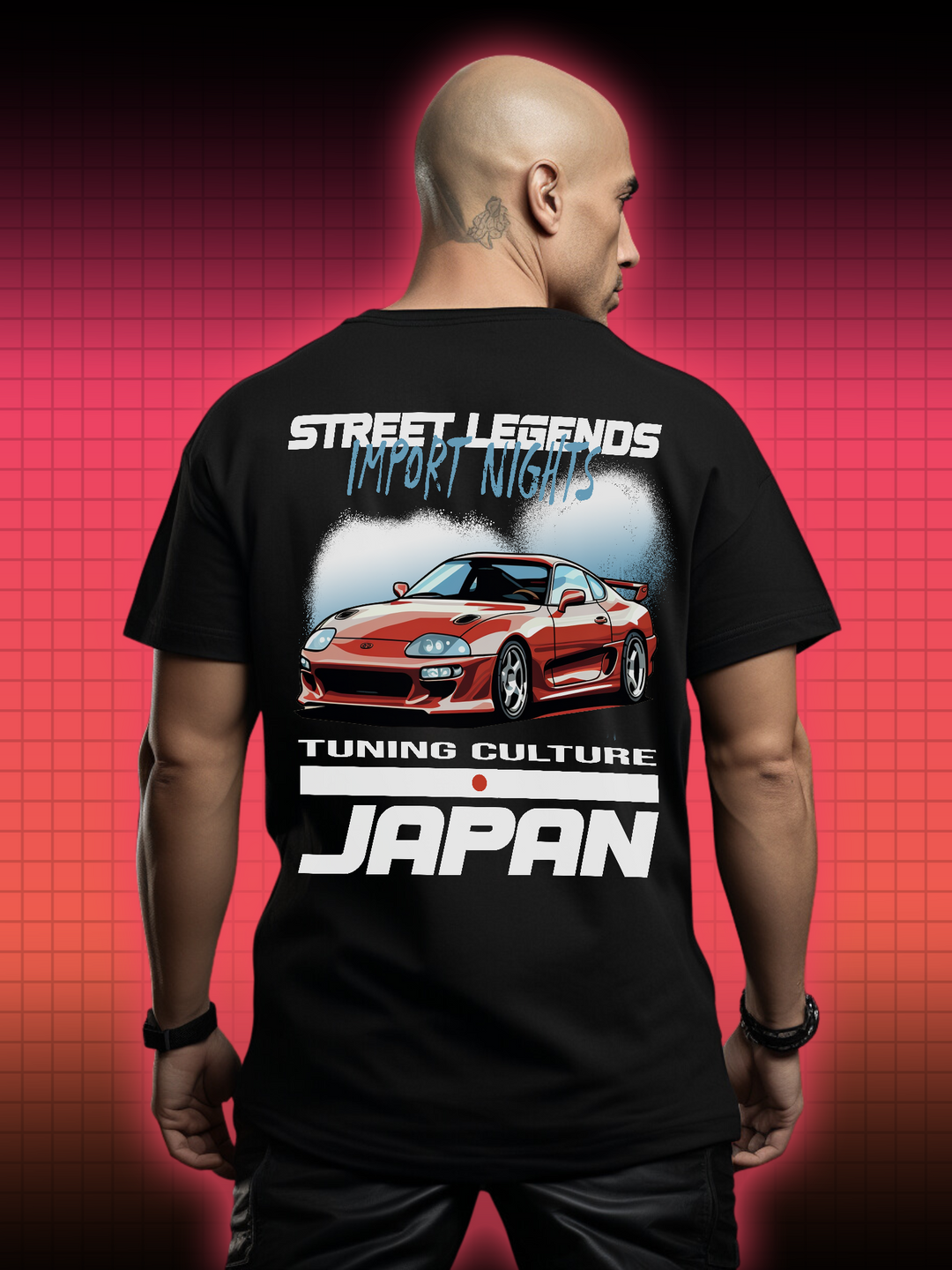 TOYOTA SUPRA IMPORT NIGHTS  | RETRO CAR AUTO TUNING JAPAN | T-SHIRT - DRAMAMONKS