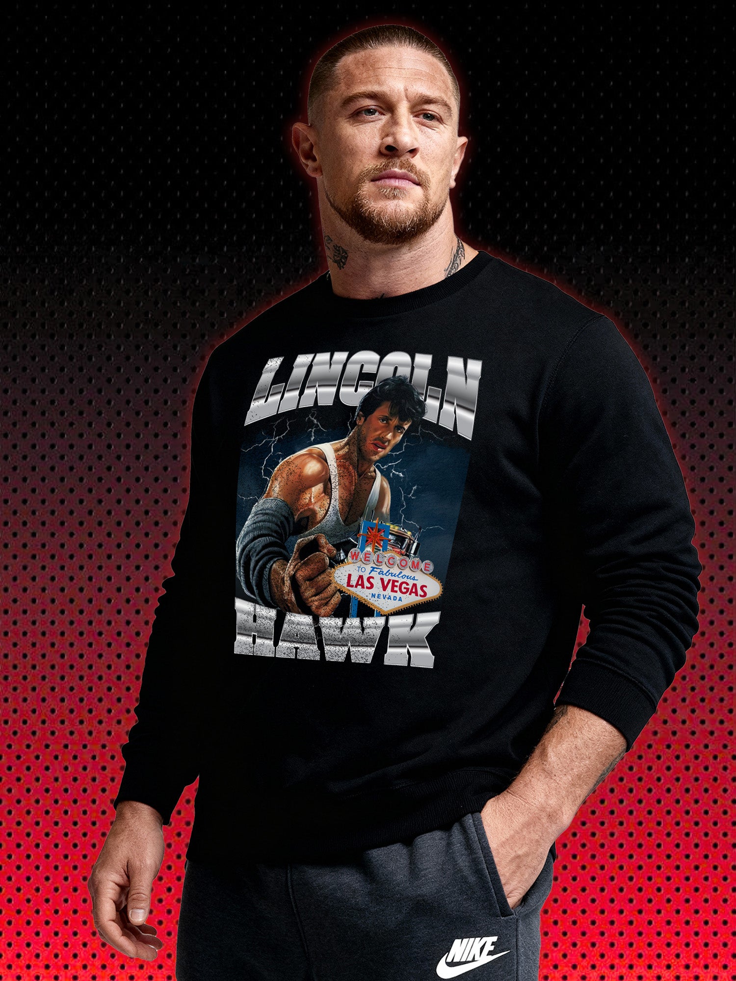 LINCOLN HAWK BOOTLEG VINTAGE RETRO | OVER THE TOP SYLVESTER STALLONE | SWEATSHIRT
