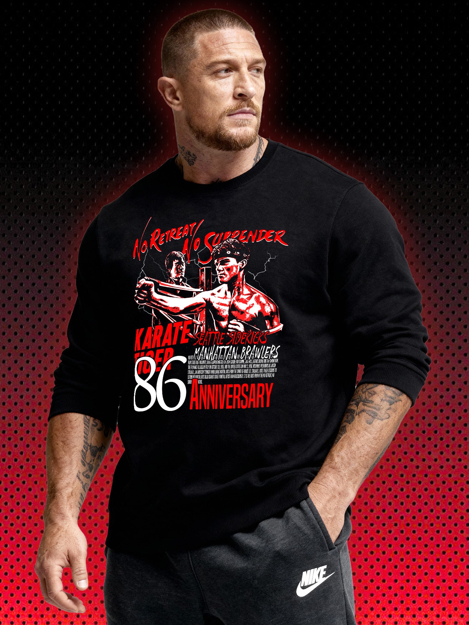 KARATE TIGER | NO RETREAT NO SURRENDER | JCVD JEAN-CLAUDE VAN DAMME SHOOTINGSTAR | SWEATSHIRT & HOODIE