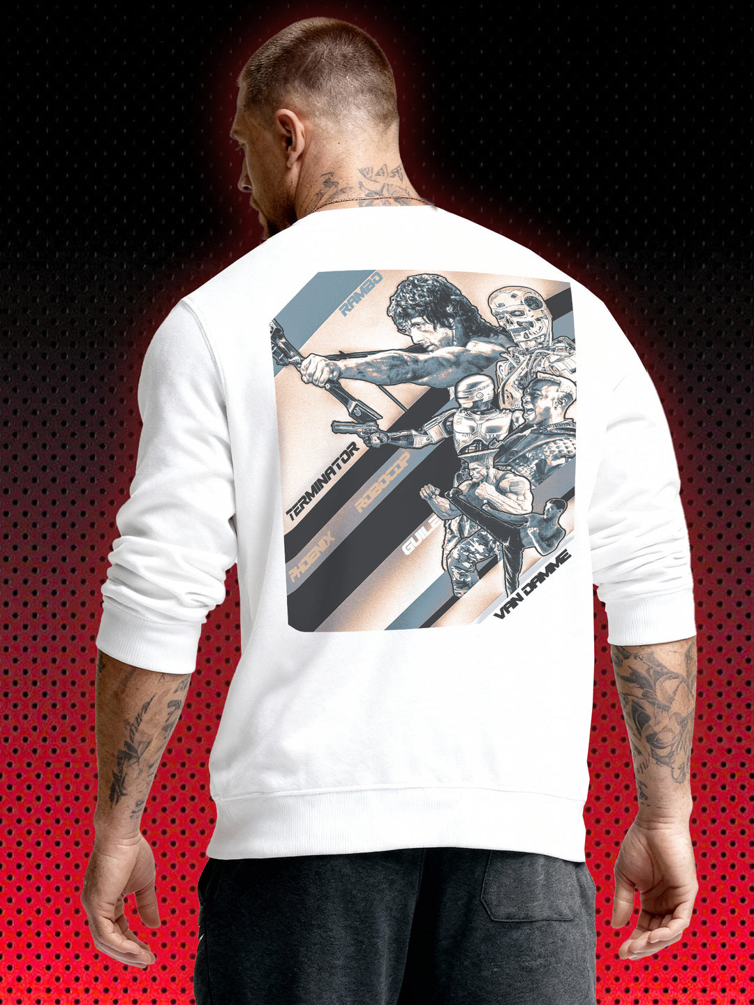 80s and 90s ACTION HEROES | VAN DAMME SNIPES GUILE ROBOCOP RAMBO TERMINATOR | SWEATSHIRT &amp; HOODIE