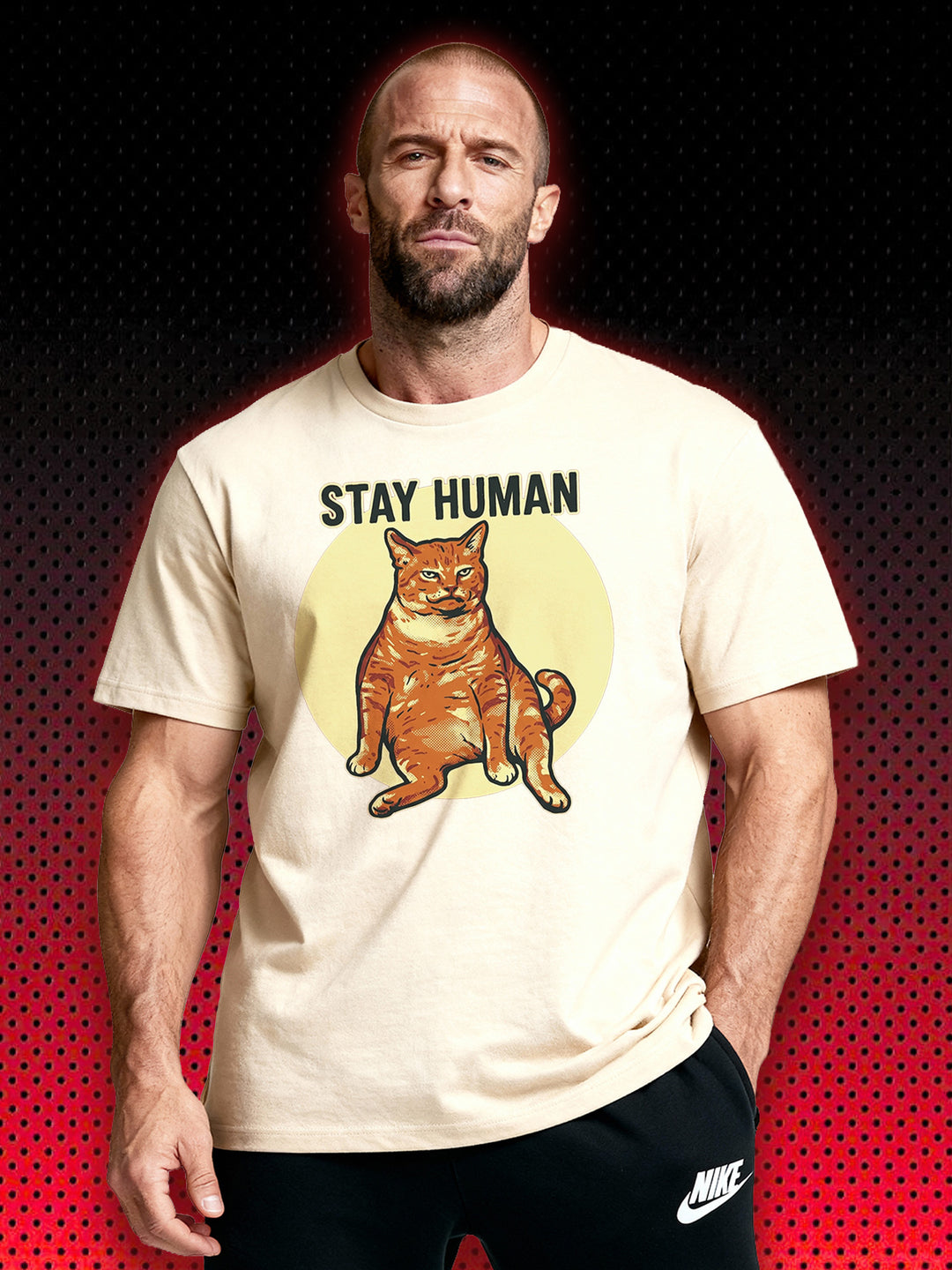 STAY HUMAN CAT | T-SHIRT