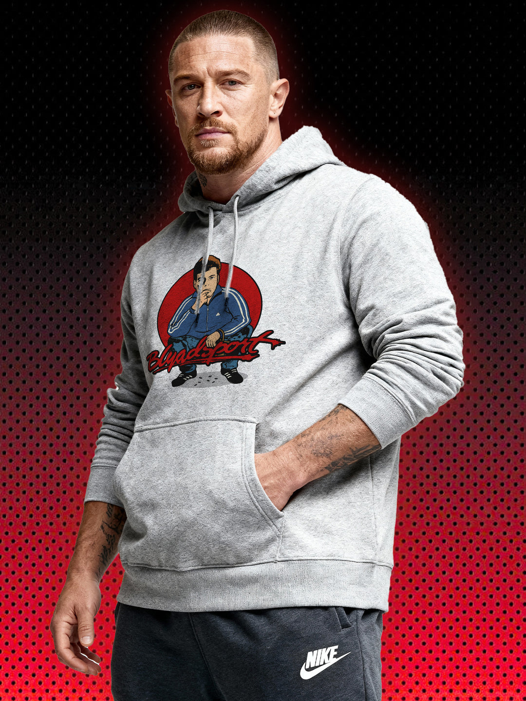 BLYADSPORT SQUATTING FRANK | JEAN-CLAUDE VAN DAMME JCVD | RETRO SWEATSHIRT & HOODIE