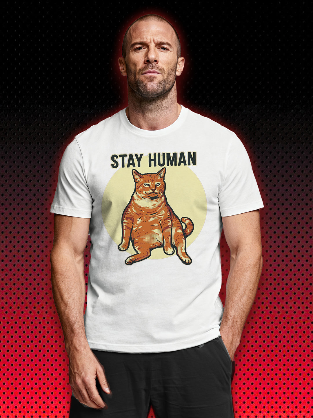 STAY HUMAN CAT | T-SHIRT