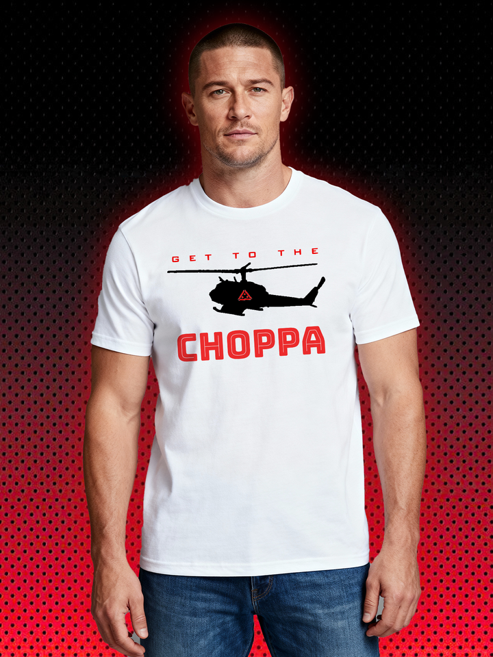 GET TO DA CHOPPA | ARNOLD SCHWARZENEGGER PREDATOR CHOPPER | T-SHIRT