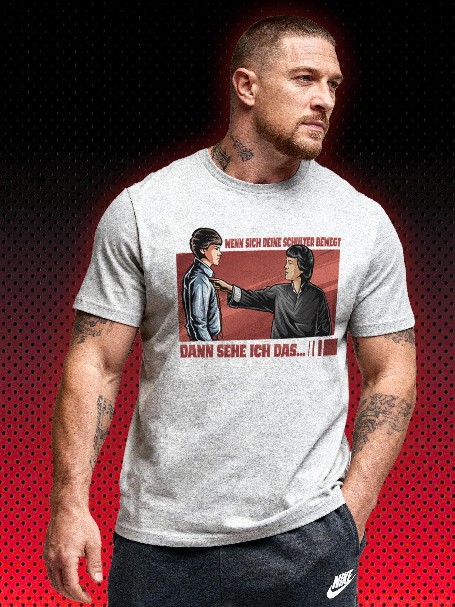 WENN SICH DEINE SCHULTER BEWEGT, DANN SEHE ICH DAS  | KURT MCKINNEY KARATE TIGER NO RETREAT NO SURRENDER JCVD | T-SHIRT