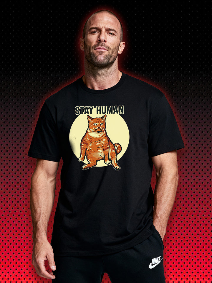STAY HUMAN CAT | T-SHIRT