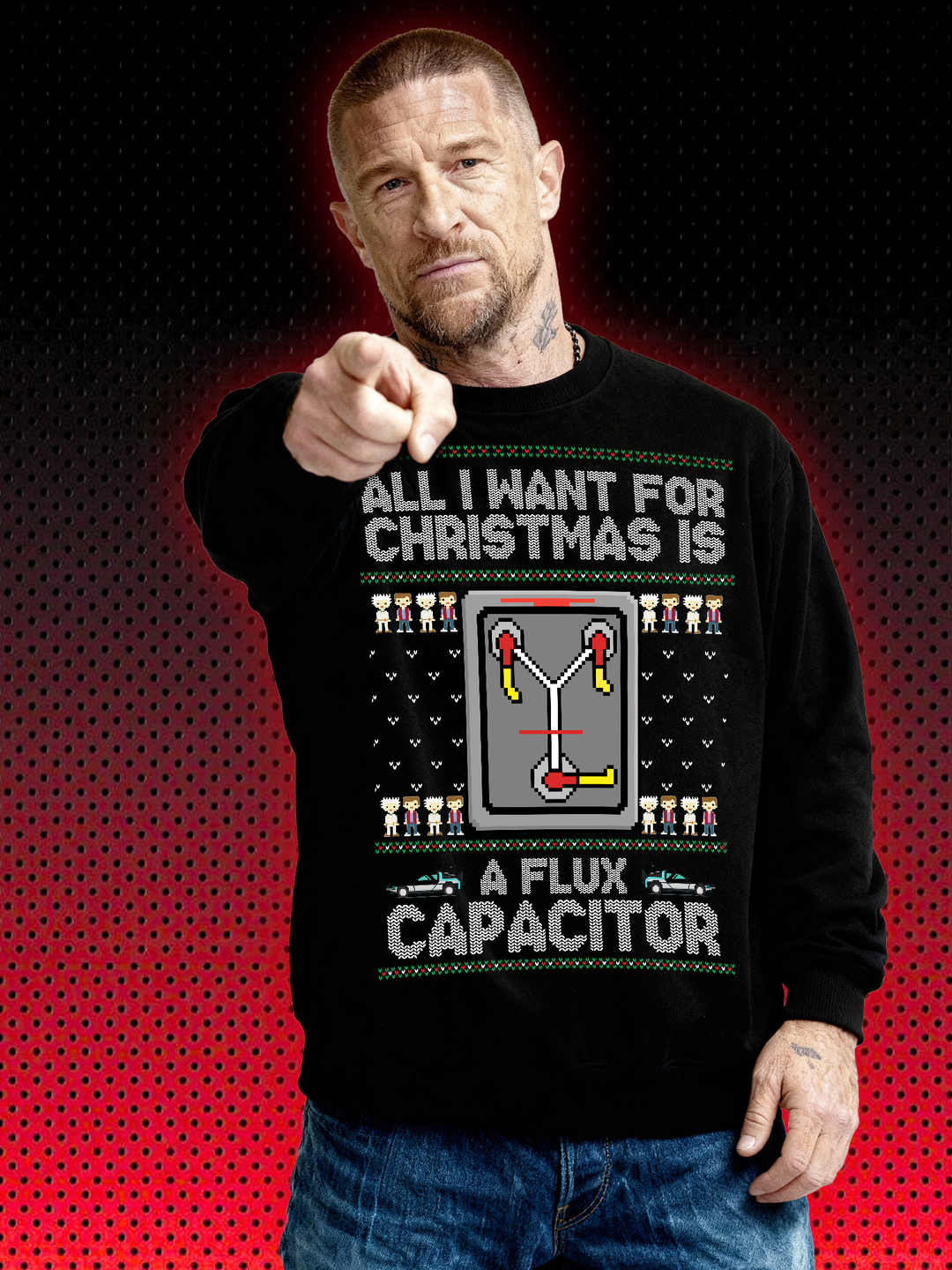 UGLY CHRISTMAS SWEATER ZURÜCK IN DIE ZUKUNFT | FLUX CAPACITOR BACK TO THE FUTURE | SWEATSHIRT