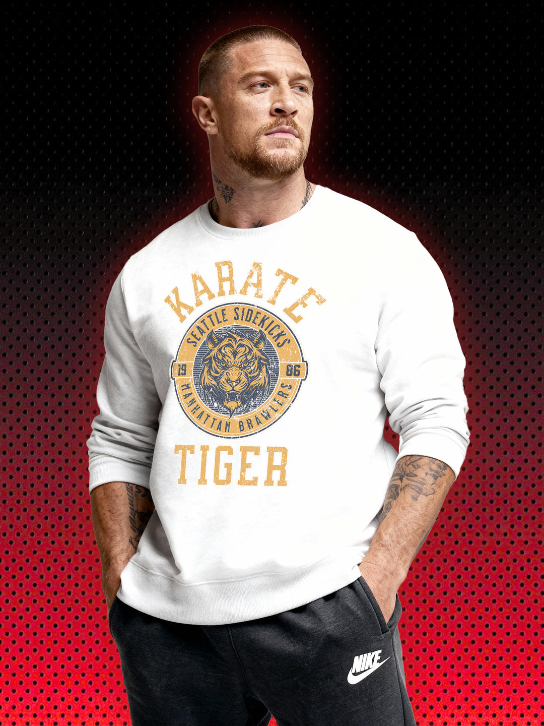 KARATE TIGER LOGO | NO RETREAT NO SURRENDER JCVD VAN DAMME | RETRO SWEATSHIRT