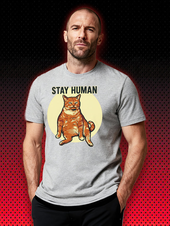 STAY HUMAN CAT | T-SHIRT