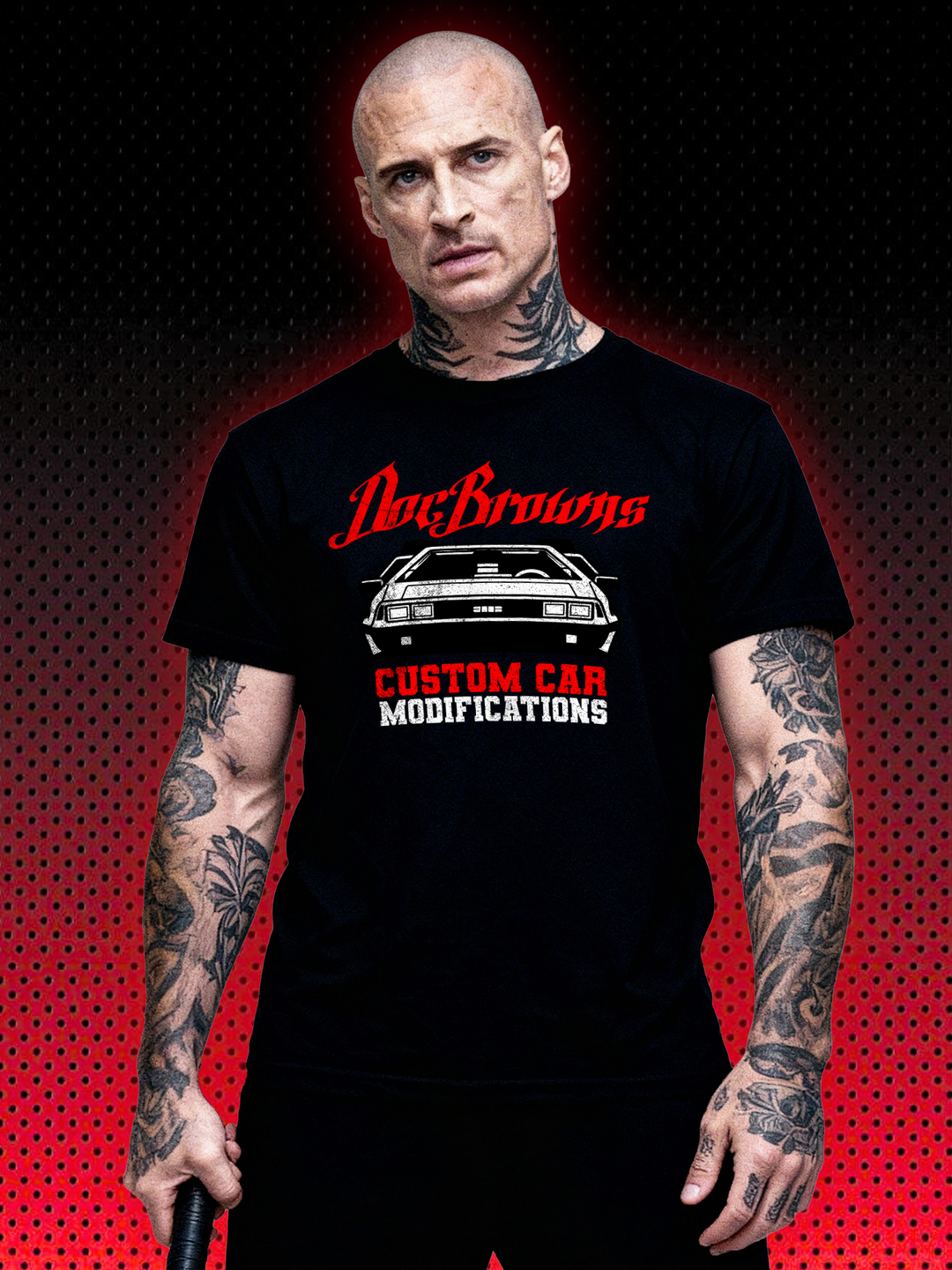 DOC BROWNS CUSTOM CAR MODIFICATIONS | BACK TO THE FUTURE - ZURÜCK IN DIE ZUKUNFT -MICHAEL J FOX | T-SHIRT
