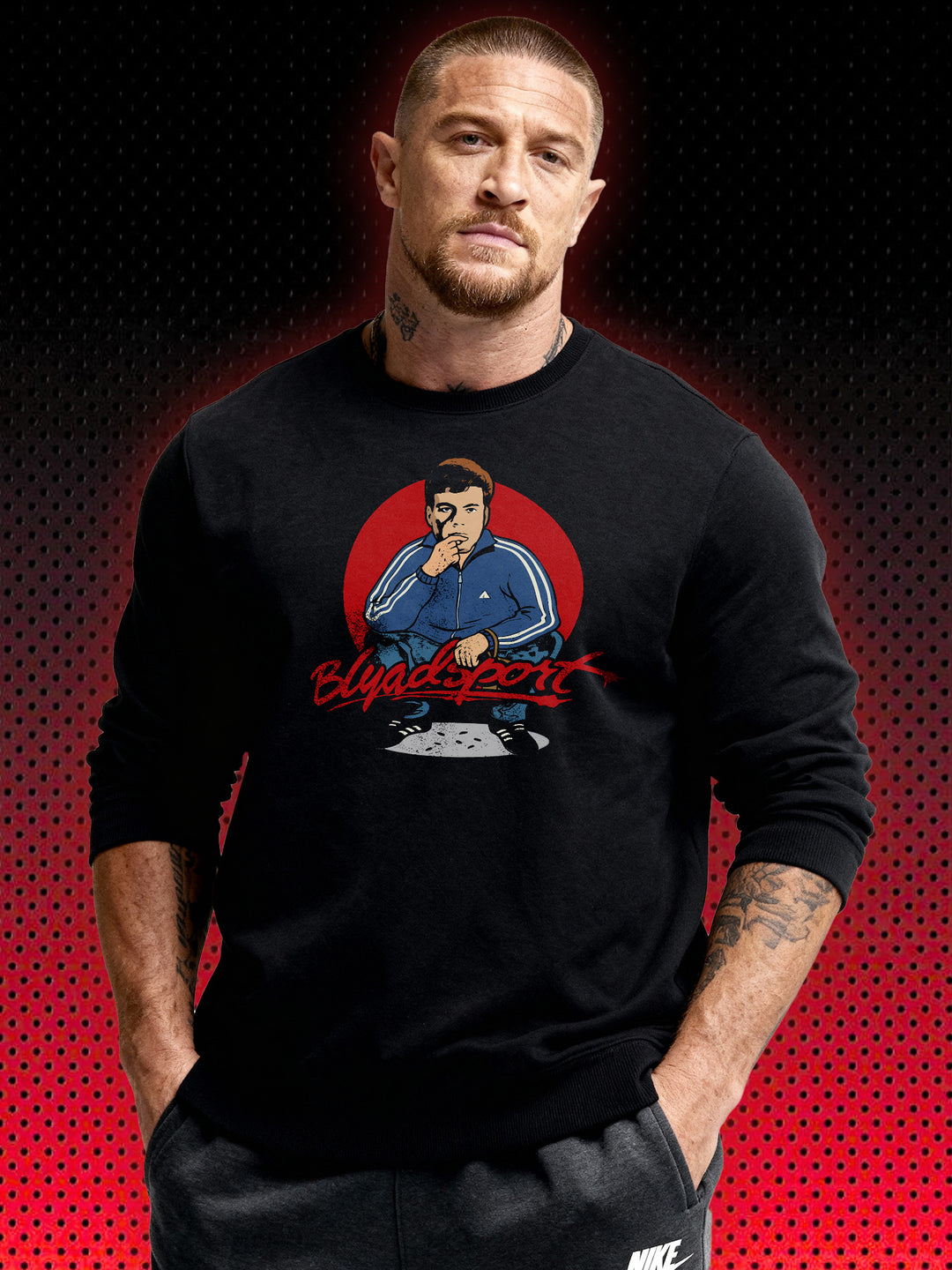 BLYADSPORT SQUATTING FRANK | JEAN-CLAUDE VAN DAMME JCVD | RETRO SWEATSHIRT & HOODIE