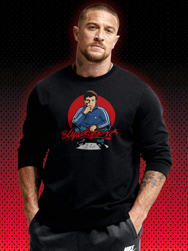 BLYADSPORT SQUATTING FRANK | JEAN-CLAUDE VAN DAMME JCVD | RETRO SWEATSHIRT & HOODIE