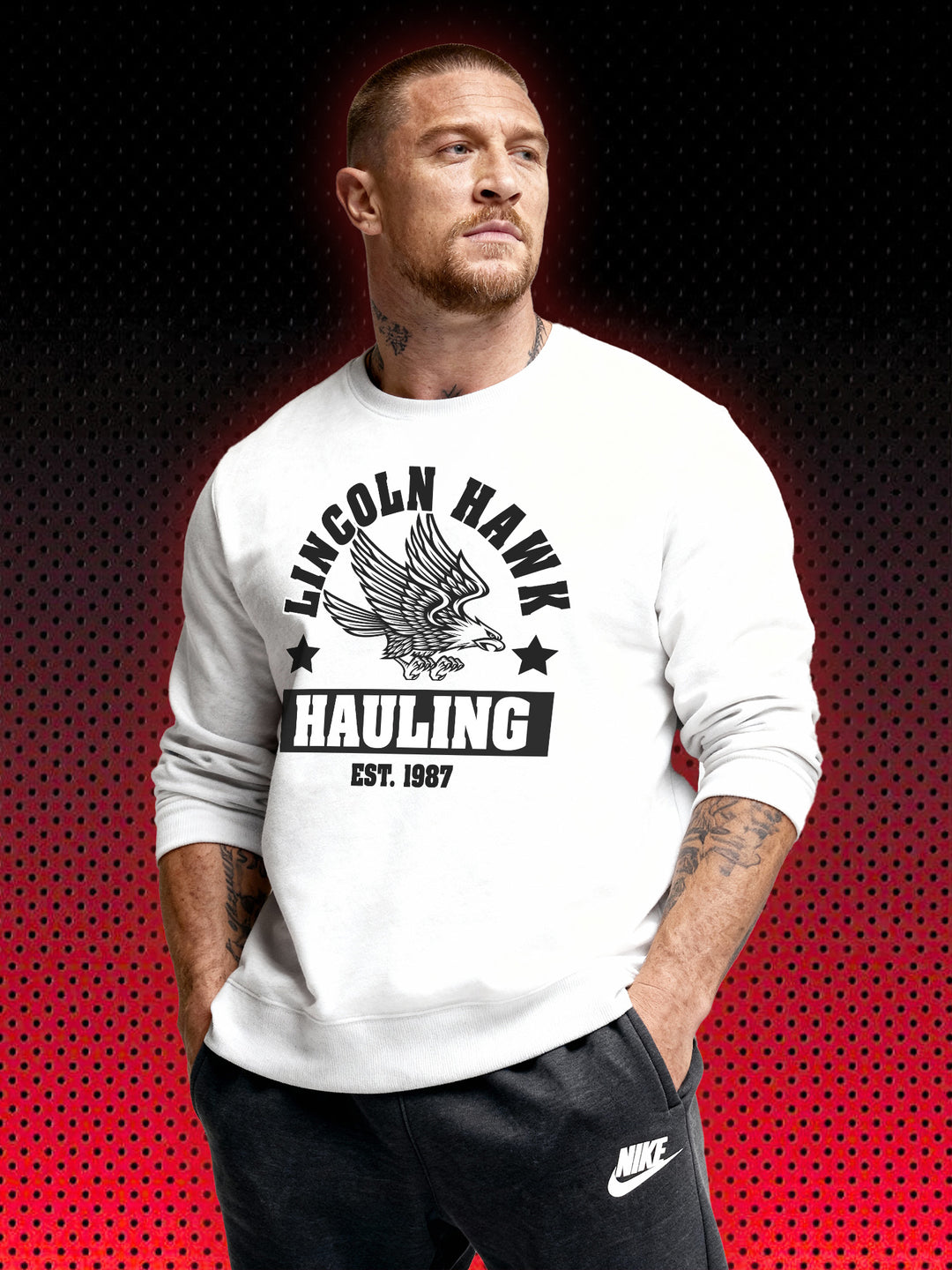 LINCOLN HAWK &amp; SON HAULING LOGO | OVER THE TOP SYLVESTER STALLONE | SWEATSHIRT &amp; HOODIE