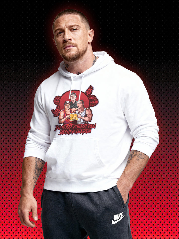 DU MUSST ZUERST DEN BECHER LEEREN | NO RETREAT NO SURRENDER KARATE TIGER JASON MCKINNEY JCVD | RETRO SWEATSHIRT & HOODIE