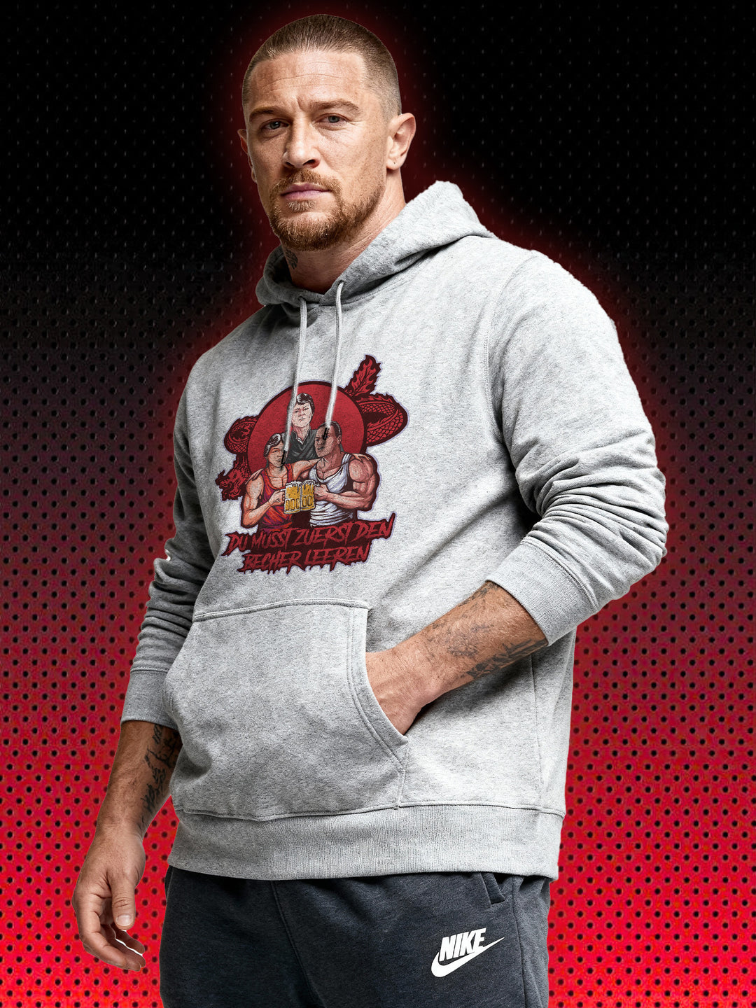 DU MUSST ZUERST DEN BECHER LEEREN | NO RETREAT NO SURRENDER KARATE TIGER JASON MCKINNEY JCVD | RETRO SWEATSHIRT & HOODIE