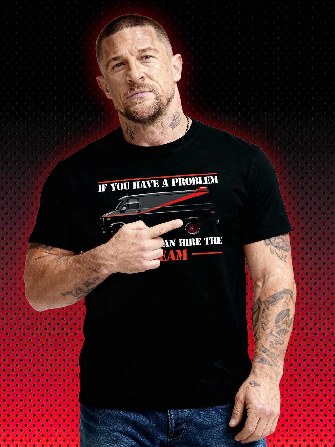 HIRE THE A-TEAM | A-TEAM HANNIBAL B.A. BARRACUS MURDOCK FACEMAN | T-SHIRT