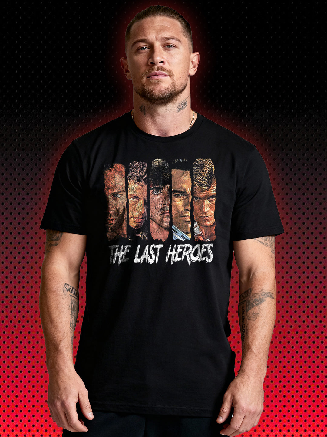 THE LAST ACTION HEROES | VAN DAMME SCHWARZENEGGER STALLONE BRUCE WILLIS SEAGAL LUNDGREN | T-SHIRT