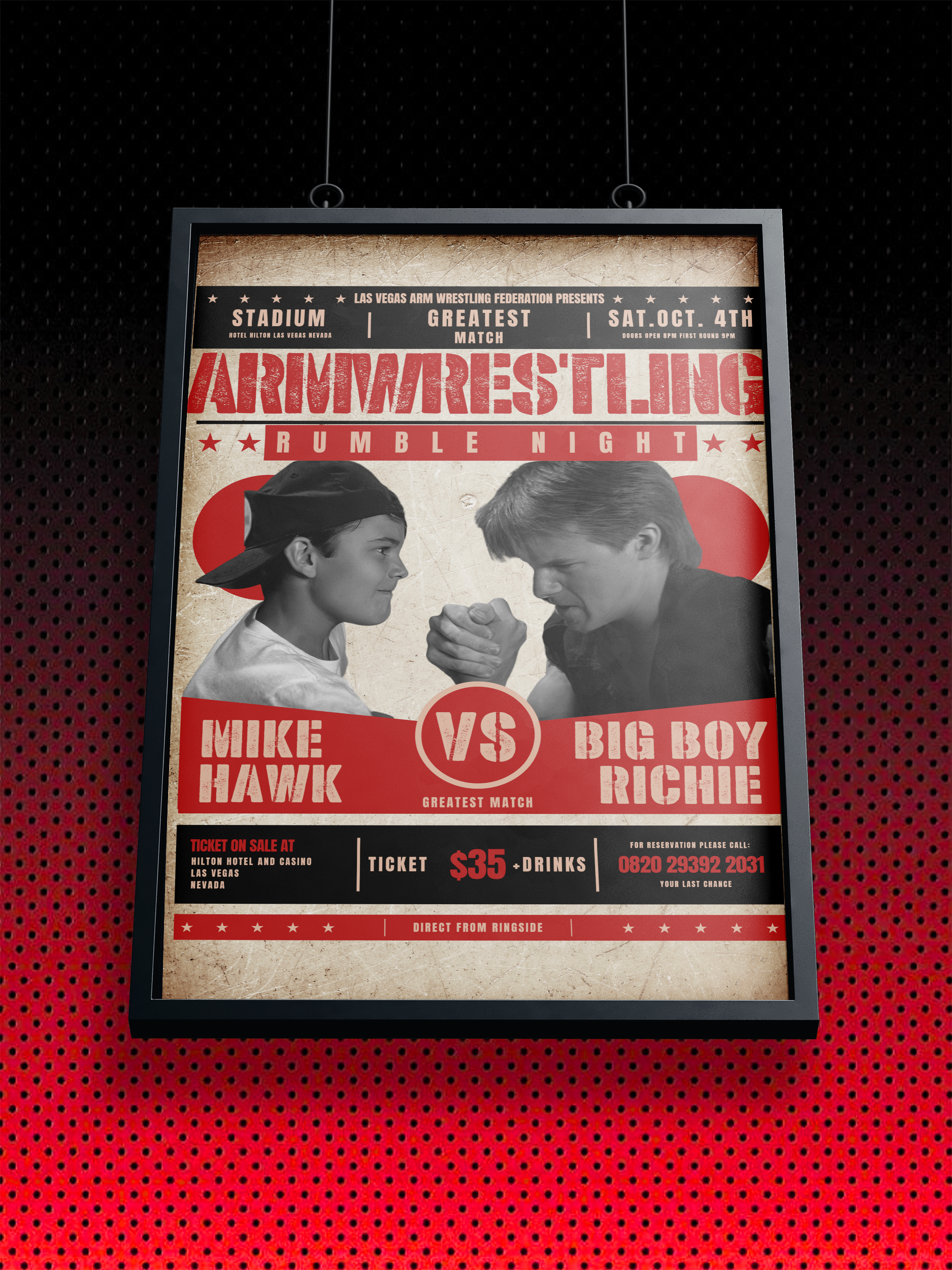 OVER THE TOP - FINAL POSTER | MIKE HAWK VS BIG BOY RICHIE | STALLONE | POSTER ARTPRINT - KUNSTDRUCK