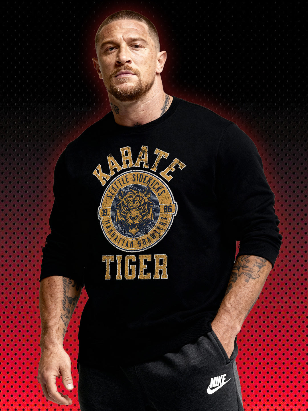 KARATE TIGER LOGO | NO RETREAT NO SURRENDER JCVD VAN DAMME | RETRO SWEATSHIRT